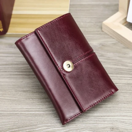 Bellvère™ Genuine Leather Short Wallet – Compact Luxury Women’s Purse with Card & Coin Holder 1