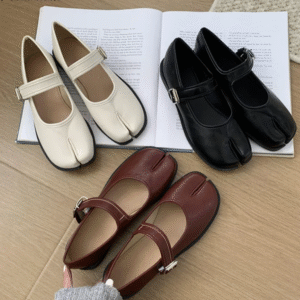 VIVANTE™ Women’s Tabi Ballet Flats – Split‑Toe Vegan Loafers