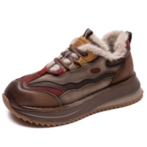 UrbanStride™ Women’s Cow Suede Chunky Sneakers – 4cm Ankle Platform Boots