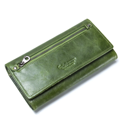 Eloria™ Genuine Leather Long Clutch Wallet – Women's Large Capacity Clutch Purse with Phone & Card Holder