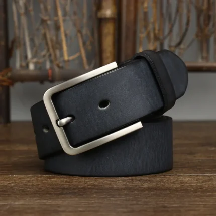 IRONEDGE™ 3.8CM Men’s Genuine Leather Belt – High Quality Jeans & Business Waist Strap 2