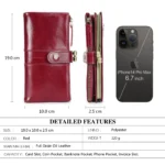 VintageLock™ Long Clutch Wallet for women – Genuine Leather Kiss Lock Italian Purse 4