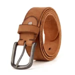 Top Cow™ 3.8CM Men's Vintage Leather Belt – Rusty Black Buckle Cowboy Jeans Belt 3