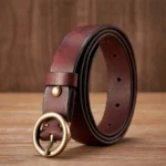 AURABELT™ 2.5CM Genuine Girls Cowhide Leather Belt – Copper Buckle Slim Belt for Women 5
