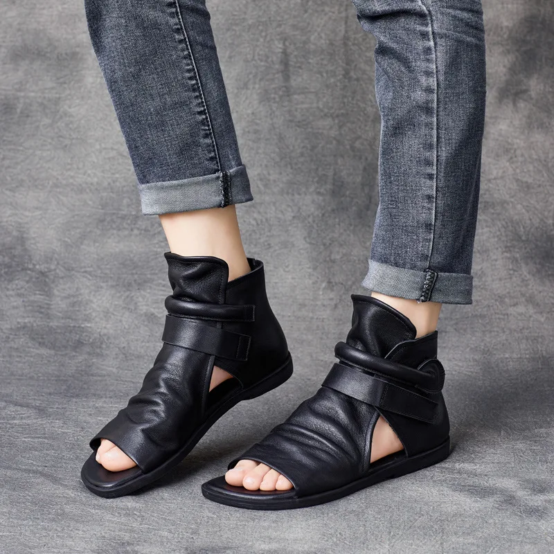 AquilaStrap™ Women’s Handmade Cowhide Gladiator Zipper Sandals 5