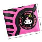 KuromiCharm™ Sanrio Kuromi Wallet – Cute Metal Design Short PU Purse with Zipper Pocket 4