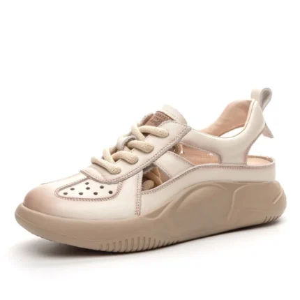 Stratus™ Women's Platform Leather Sneakers Sandals - Genuine Leather Thick Bottom Lightweight 2