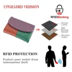 ColorNest™ RFID Leather Trifold Wallet – Color Block Women's Gift Purse with Magnetic Closure 3
