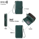 Vaultory™ RFID Unisex Long Wallet – Vintage Brushed Fabric Anti-Theft Large Capacity Clutch 5