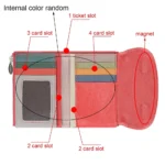ColorNest™ RFID Leather Trifold Wallet – Color Block Women's Gift Purse with Magnetic Closure 5
