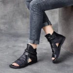 AquilaStrap™ Women’s Handmade Cowhide Gladiator Zipper Sandals 4