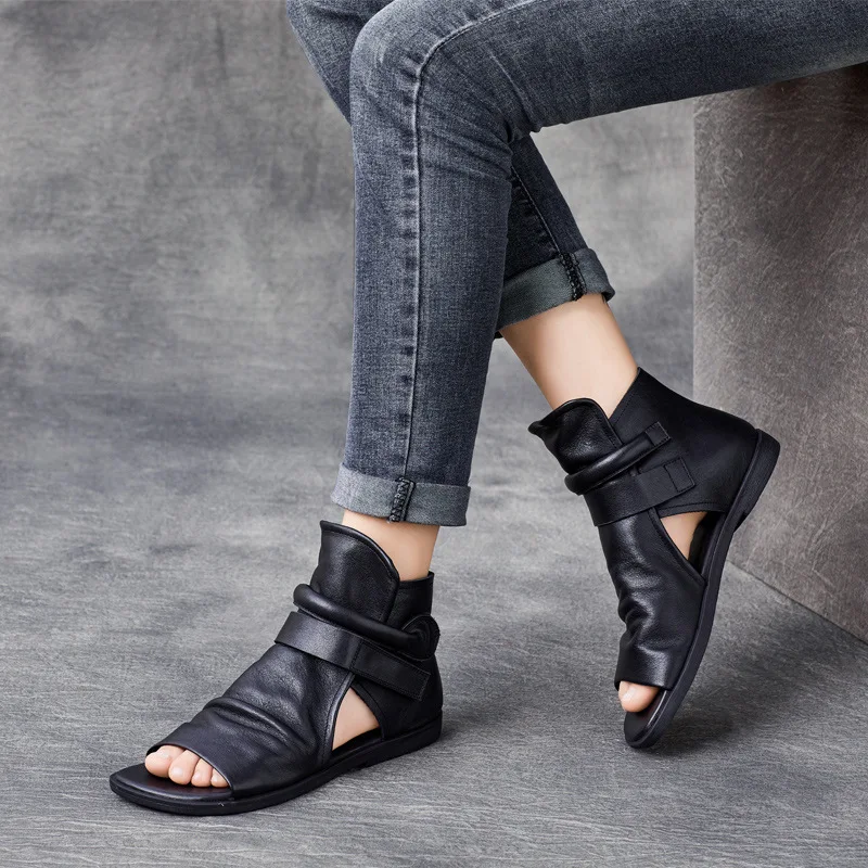 AquilaStrap™ Women’s Handmade Cowhide Gladiator Zipper Sandals 4
