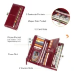 VintageLock™ Long Clutch Wallet for women – Genuine Leather Kiss Lock Italian Purse 5