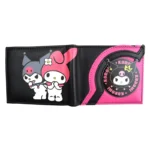 KuromiCharm™ Sanrio Kuromi Wallet – Cute Metal Design Short PU Purse with Zipper Pocket 3