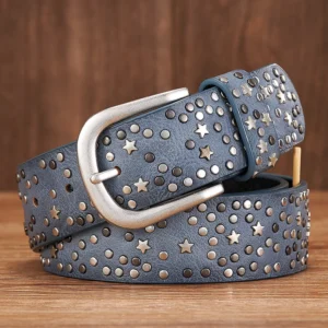 STARGRIT™ Punk Rock Rivet Belt – 3.7CM Wide Sequin Belt for Women 1