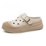 Lyra™ Women’s Genuine Leather Eyelet Buckle Slippers