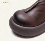 SolRise™ 5.5cm Women’s Cow Leather Wedge Slippers – Ethnic Summer Platform Sandals 25