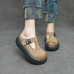 SolaraStep™ Women's Cow Suede Wedge Platform Slippers – Ethnic Summer Leather Sandals 8