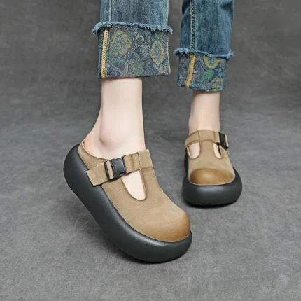SolaraStep™ Women's Cow Suede Wedge Platform Slippers – Ethnic Summer Leather Sandals 8