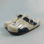 SpringSoul™ Women’s Mixed‑Color Cow Suede Boston Clogs - Genuine Leather Cork Slippers 1