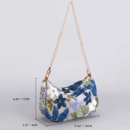 BloomGlitz™ Sequin Floral Shoulder Bag – Casual Summer Hobo Crossbody for Women 2