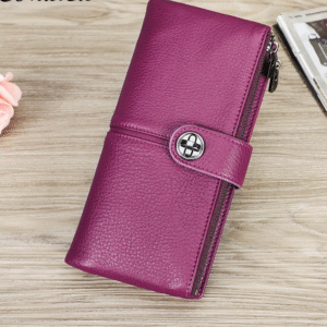 AirtagSecure™ Full-Grain Leather Clutch Wallet For Women – AirTag-Ready Clutch Purse
