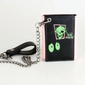 LumaFold™ Anime Tri-Fold Chain Wallet – Glow-in-the-Dark PU Card Holder for Men & Women 1