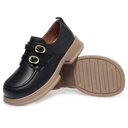 Camden™ Women’s British-Style Double-Buckle Platform Loafers. 2