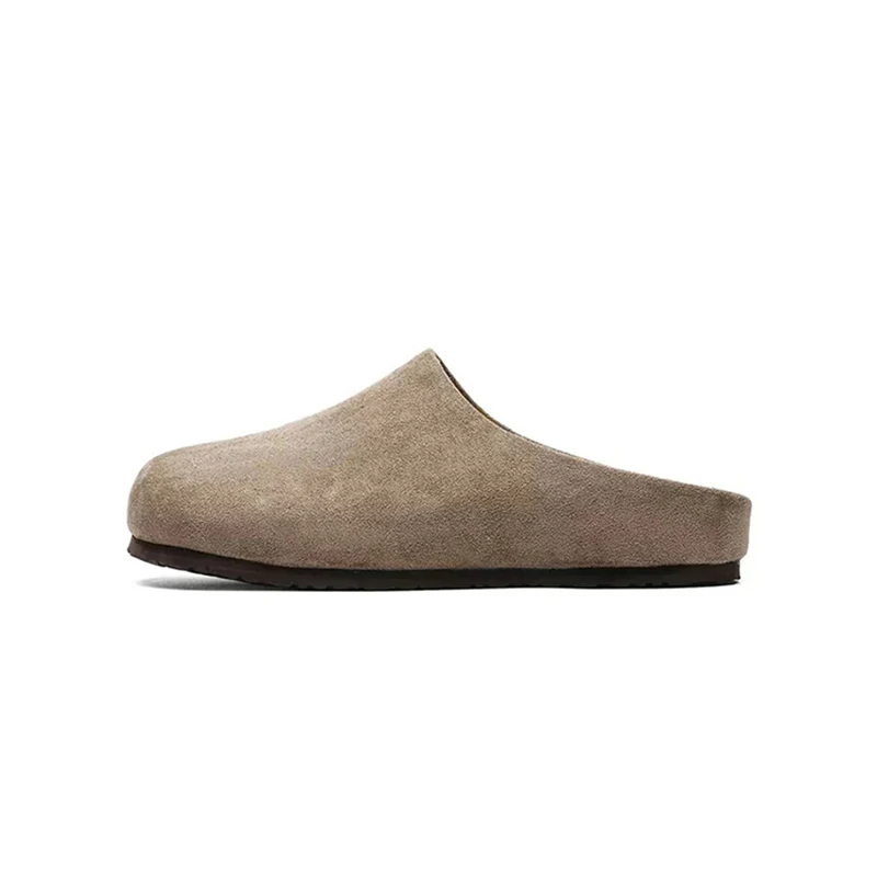 Cleanfit™ Men's Grey Cow Suede Summer Slippers – Minimalist Outdoor Mule Sandals 3