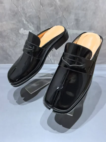 TabiLux™ Custom Black Tabi Sandals for Men – Designer Split Toe Flat Summer Shoes 2