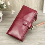 VintageLock™ Long Clutch Wallet for women – Genuine Leather Kiss Lock Italian Purse 2