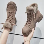 WinterStride™ Plush-Lined Suede Snow Boots – Women’s Genuine Leather Ankle Sneakers 1