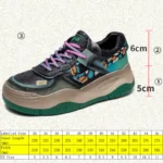 UNITYPUREMAX™ Women’s 5cm Chunky Leather Sneakers – Mixed Color, Spring/Autumn Lace-Up Shoe 2