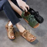 Solevita™ Women's Retro Genuine Leather Roman Sandals 6