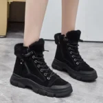 WinterStride™ Plush-Lined Suede Snow Boots – Women’s Genuine Leather Ankle Sneakers 5