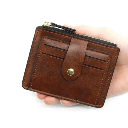 SlimCore™ Slim PU Leather Wallet for Men – Card Holder with Zipper Coin Pocket & Minimalist Design 2