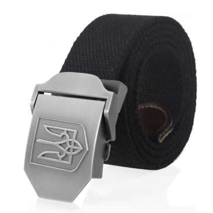 TRYZUB™ Canvas Tactical Belt with Ukraine Emblem – 3.8CM Adjustable Belt for Men & Women