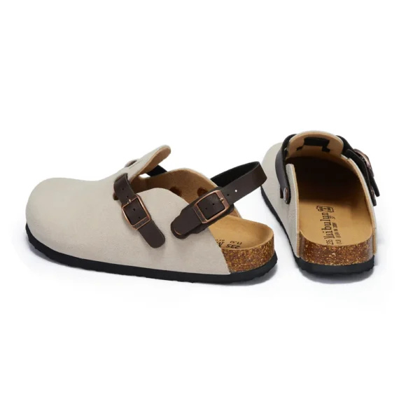 CorkEase™ Women's Mary Jane Summer Cork Slippers – Summer Cow Suede Flat with EVA Sole 2