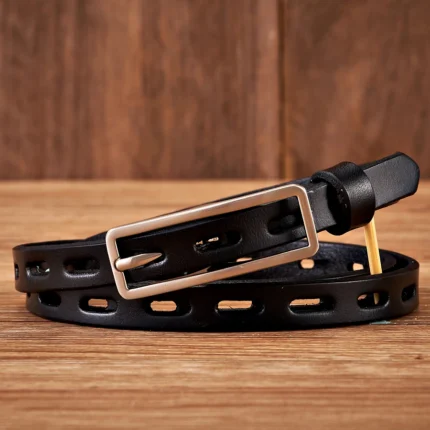 MINIBIND™ 1.2CM Thin Genuine Leather Women Belt – Dress Knot Strap with Pin Buckle 2