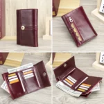 Bellvère™ Genuine Leather Short Wallet – Compact Luxury Women’s Purse with Card & Coin Holder 5