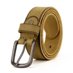 Top Cow™ 3.8CM Men's Vintage Leather Belt – Rusty Black Buckle Cowboy Jeans Belt 1