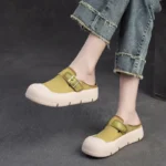 SOLEQUEST™ Retro Platform Wedge Leather Slippers 3