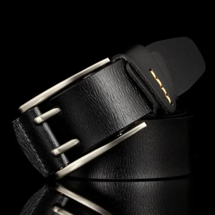 VintageForge™ Vintage Style 4CM Wide Leather Belt for Men – Genuine Cowboy Jeans Belt | UNITYPUREMAX™ 2