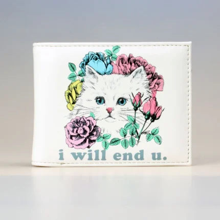 Kawaii Cat Wallet for Women – Slim Cartoon Bifold Purse with Card & Photo Holder 1