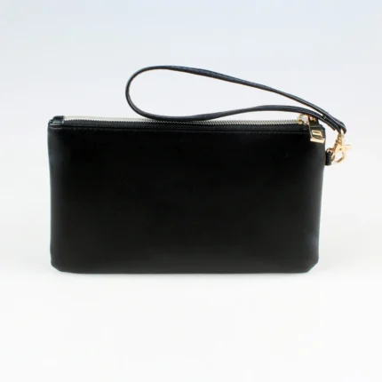 LetterEase™ Minimalist Zipper Clutch Wallet – PU Wristlet with Letter Print 2