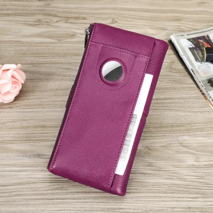 AirtagSecure™ Full-Grain Leather Clutch Wallet For Women – AirTag-Ready Clutch Purse 2