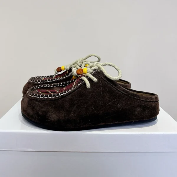 SuedeEase™ Women’s Retro Cow Suede Thick‑Bottom Mules with sheepskin insole 2