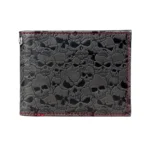 SkullMark™ Double Fold Wallet – Unisex PU Credit Card Holder with Skull Design 1