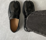TabiForm™ Men's Split-Toe Patent Leather Loafers – Korean Street Style Thick Sole Tabi Shoes 6