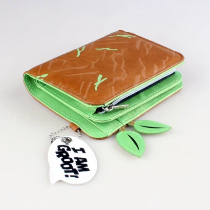 Stereoscopic Women's Embossed Leaf Zipper Wallet – Personalized Slim Zipper Card Clip 2
